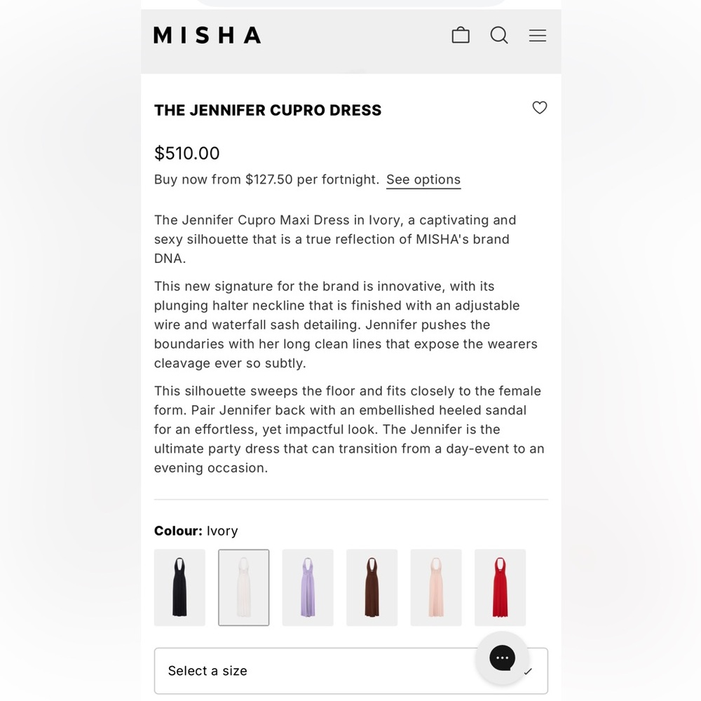 Misha Jennifer Cupro Maxi Dress - Picture 4 of 4